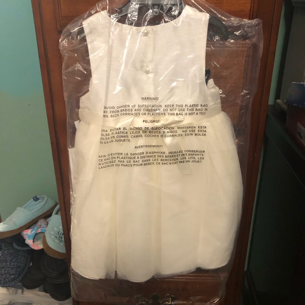 NWT Pastourelle Pippa & Julie 2 Piece Ivory Shantung Ballerina Dress - Picture 3 of 7